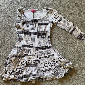 Betsey Johnson Black and White Fit and Flare Dress